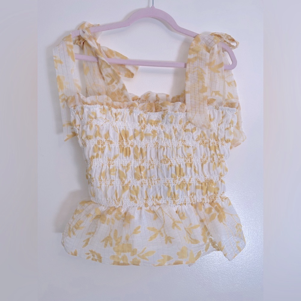 En Saison Audrey Smocked Tie Strap Top - Picture 3 of 4